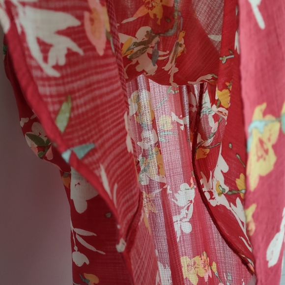 a:glow Size L-mat NEW Floral Rayon Sleeveless V-neck A-line Blouse Tank Top NWOT - Picture 7 of 9